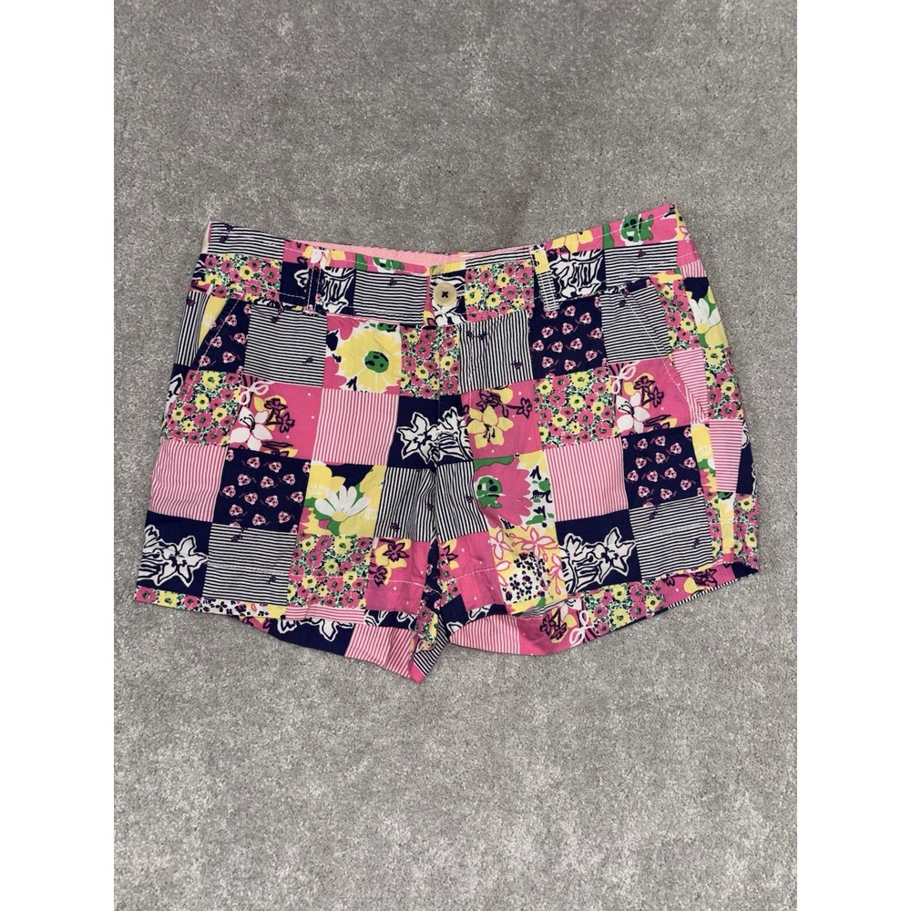 Lilly Pulitzer Pink and Blue Patchwork Shorts